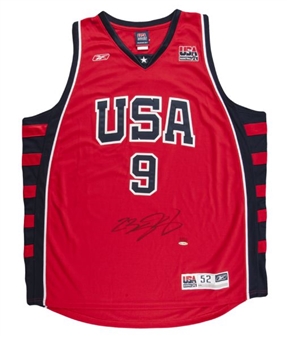 Lebron James Autographed USA Olympic Basketball Team Red Jersey (Upper Deck Authenticated)